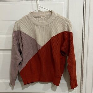 Sophie Rue Colorblock Sweater - Beige, Mauve, and Brick